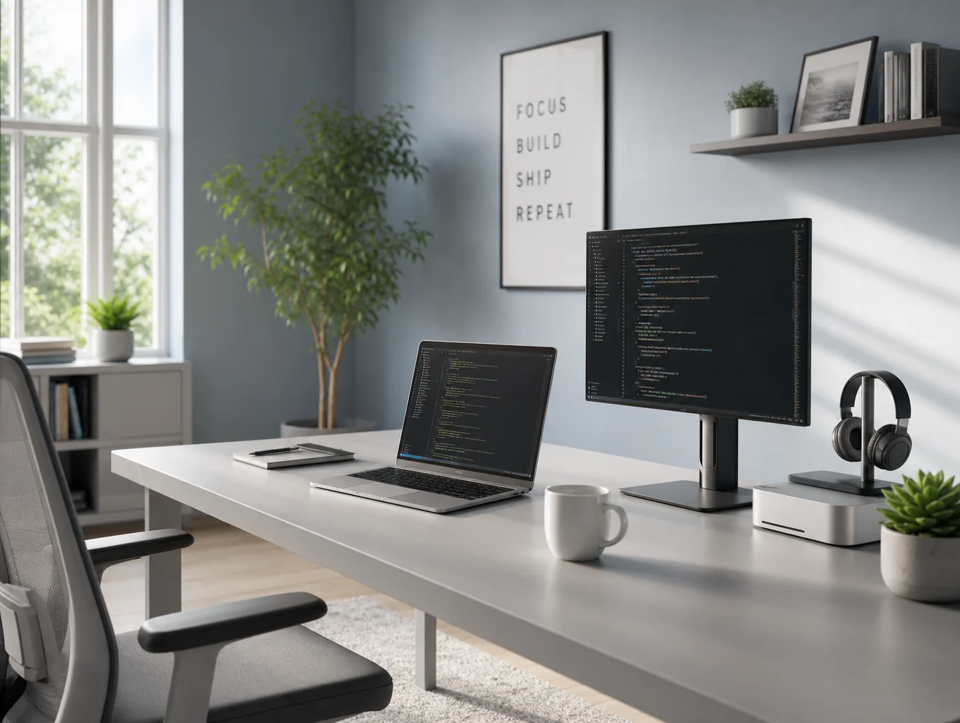 Web design and development workspace